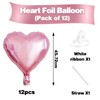 Moguri Pack of 12 18 Inch Pink Heart Balloons, Includes