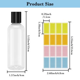 8PCS Travel Bottles 3.4oz Empty Plastic Travel Bottles with Flip Cap Small Bottles Kit Leak Proof Refillable Toiletries Plastic Shampoo Lotion Bottles Squeeze Travel Size Bottles Containers