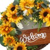 15 Inch Sunflower Wreath for Front Door Artificial Sunflower Wreath