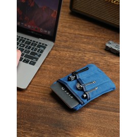 Sayram SP4 Small EDC Pouch Tool Organizer, Compact EDC Pocket Organizer, Waxed Canvas Mini Coin Purse for Men, EDC Pouch Organiser for Change, Notebook, Flashlight