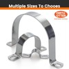 6 PCS 3-1/2 Inch, 304 Stainless Steel Thickened Pipe Clamps,