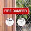 Fire Damper Sign, Fire Safety Sign, (SI-5816) 3x12 Inches, Rust