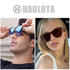 HAOLOTA Over Glasses Sunglasses for Women Men Polarized Square Fit Over Shades for Driving UV Protection