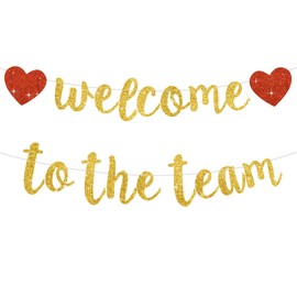 DecoGlee Gold Welcome to The Team Banner,NO DIY,Office Party Decorations for New Teacher Employee Coworker Staff Colleague Team Member