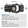 WMPHE 5/8"-36 Spline x 3/4" DD Single Steering Shaft Universal