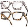 VISOONE 2 Pack Blue Light Blocking Glasses Rectangle Frame and