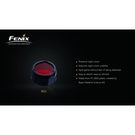 EdisonBright Fenix Filter Adapter, Red AOF-S-RED Battery Case for PD35, PD12, UC35