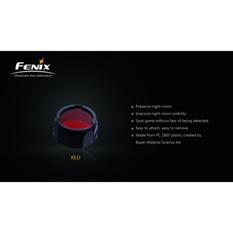EdisonBright Fenix Filter Adapter, Red AOF-S-RED Battery Case for PD35,