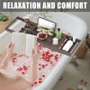 Foldable Bathtub Caddy Tray for Tub,Bamboo Expandable Bath Table Trays,Premium