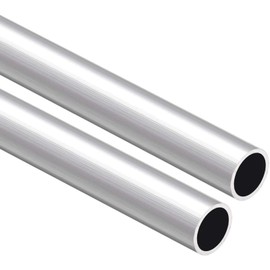 TA-VIGOR 2Pcs 6063 Aluminum Round Tube, 17mm OD 15mm ID 300mm Length Metal Seamless Straight Tubing Aluminum Pipe for Home Furnishing, Machinery, DIY Handicraft