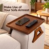 Wooden Sofa Armrest Tray for Living Room TV Time –