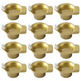 12 Pcs Diwali Diyas Lamp Decorations, Diwali Gold Led Water Sense Lights, Waterproof Flameless Oil Lamp Shape Tea Lights, Diwali Decorations for Home Indian Temples Pooja Housewarming Return Gift