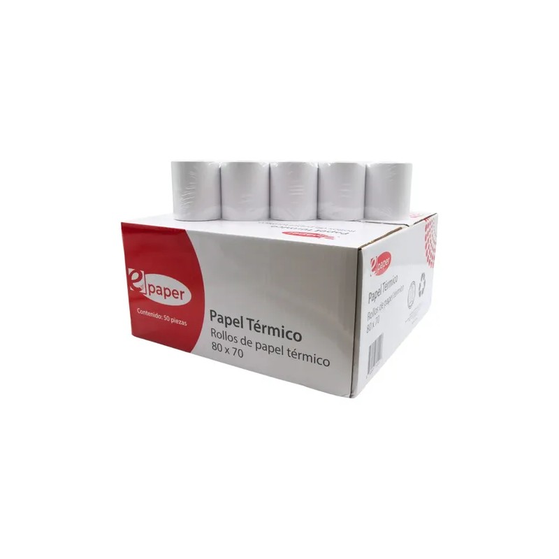 Caja Papel Rollos Termico 80x70 Mm 50 Precio Incluye Iva