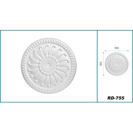 HEXIM Stucco Rosette Polystyrene EPS White, Ceiling Rosette Round & Square, Interior Decoration for Ceiling & Wall, Ceiling Rose Chandelier Decorative Element Architecture Stucco (50 x 50 cm Seahorse)