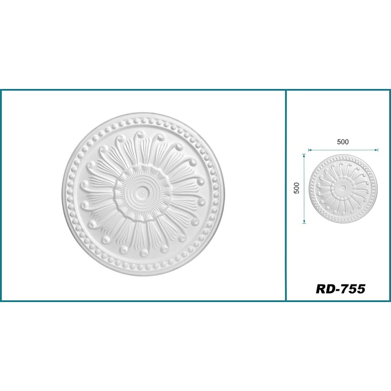 HEXIM Stucco Rosette Polystyrene EPS White, Ceiling Rosette Round &