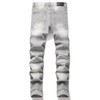 TMMMT Men's Patch Ripped Stretch Regular Fit Grey Jeans (32,
