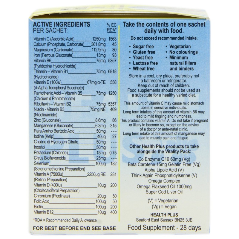Health Plus Vitality Pack General Well-being and Vitality Multivitamin And