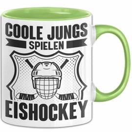 Ice Hockey Player Gift Cup Vintage Ice Hockey Retro Hockey Cool Boys Play Ice Hockey (Green)