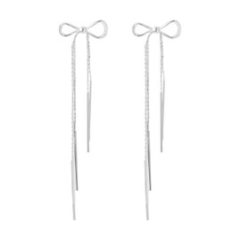 Bow Earrings Ribbon Bow Stud Earrings Cute Bowknot Earrings Jewelry Gifts for Women Teen Girls Silver