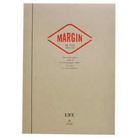Life Margin Report Bound On Top Notebooks: 8 in. x 12 in. (Tan/Red Cover, Blank Pages)