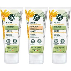 Yves Rocher Set para manos PUR ARNICA Extra Hidratante: Bálsamo reparador (75 ml) + 2 Cremas Hidratantes (75 ml) C/U