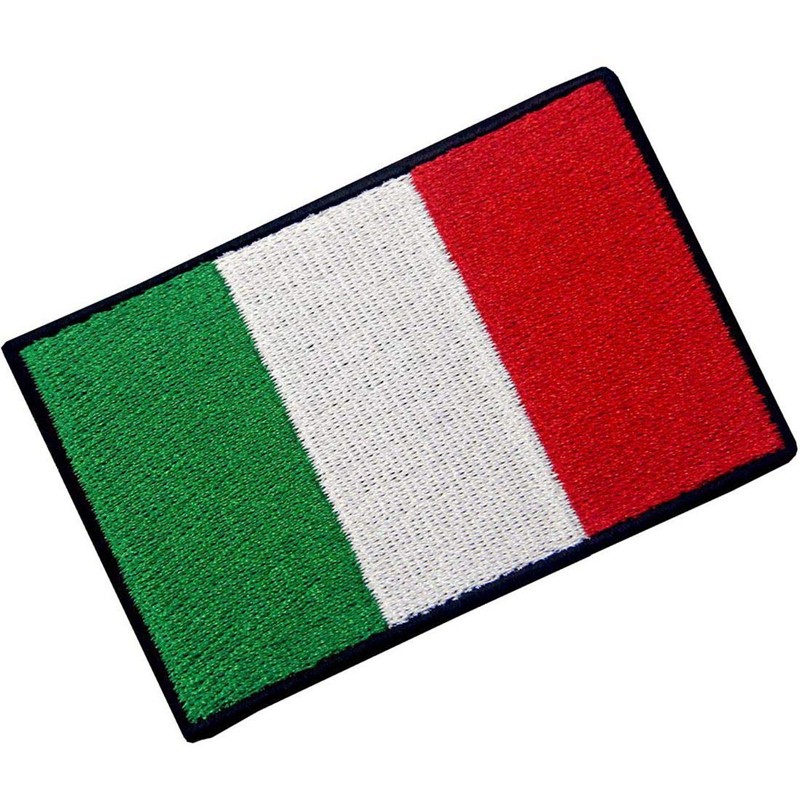 EmbTao Italy Flag Embroidered Patch Italian Iron On Sew On