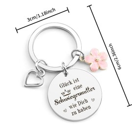 WRNZL Mother-in-law gifts Mother's Day gift mother-in-law gift mother-in-law gift keyring mother-in-law mother-in-law gift, Christmas gift mother-in-law, silver