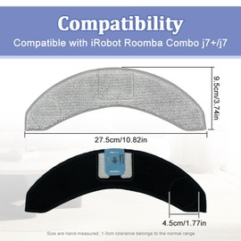 HMHAMA 2 Pack Replacement Mop Pads for iRobot Roomba Combo j7/ j7+/ j9+ Robot Vacuum Accessories, Microfiber Cleaning Refill Pads Washable Mopping Pad Soft Mop Cloth