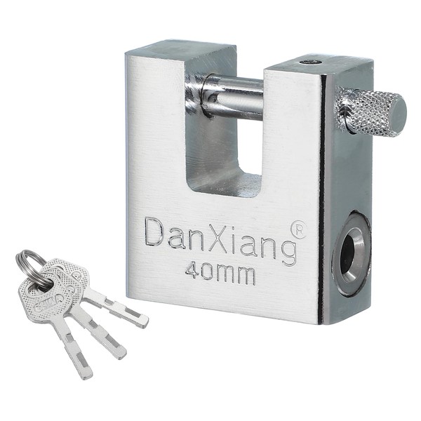 PATIKIL D-Shaped Padlocks 40mm(1-9/16"), Stainless Steel High Security Padlock with
