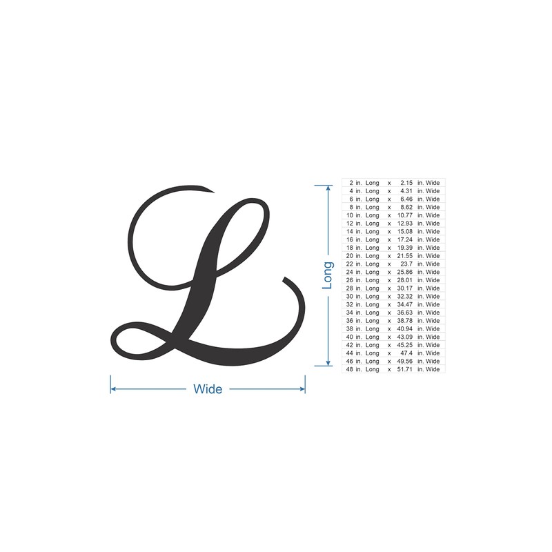 Cursive Metal Letter L, for Front Door, for Above Crib,