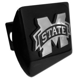 mississippi state logo metal shiny chrome trailer hitch cover usa made