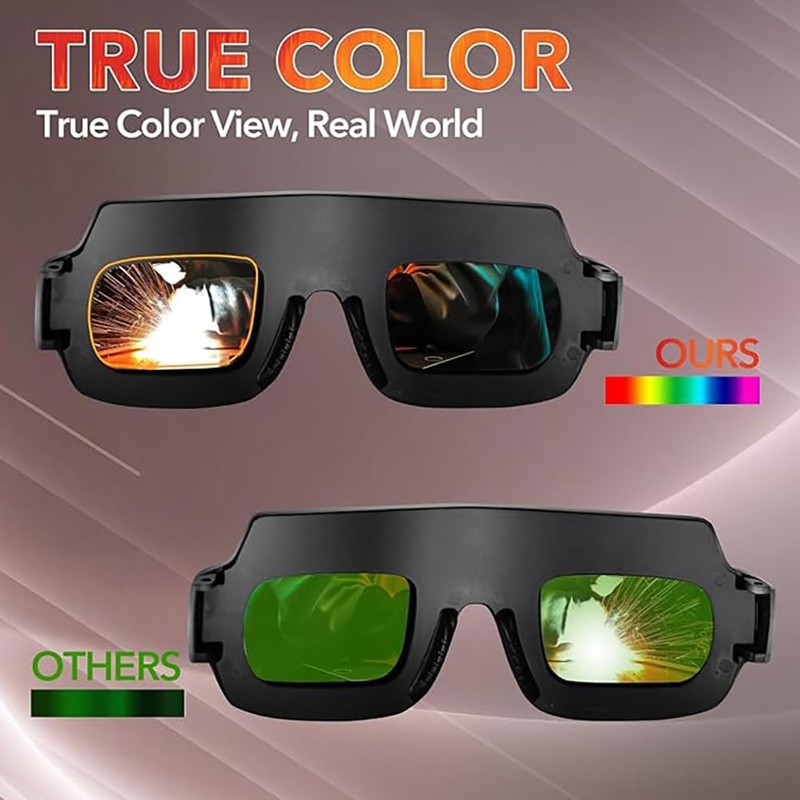 True Color Solar Auto Darkening Welding Goggles, Safety Protective Welding