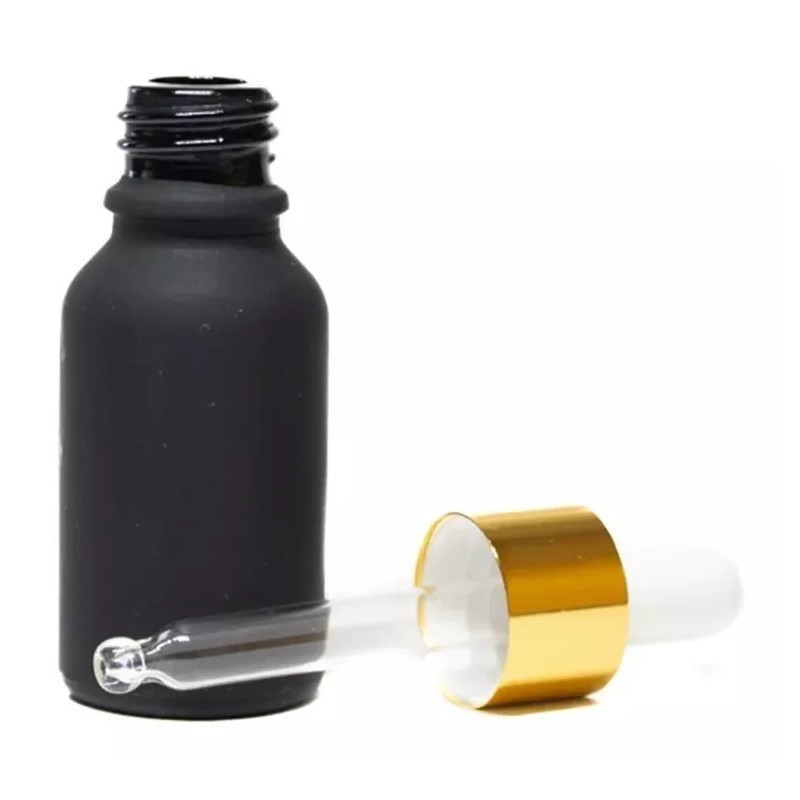 Meliars Gotero 15 Ml Frasco Negr Matizado Bulbo Dorado (10