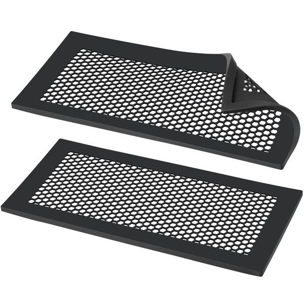 NiHome Baby Proofing Vent Covers for Home Floor Wall Ceiling Vent Registers, Protective Soft Silicone Vent Covers, Child Proof Floor Air Vent Cover Prevents Small Item from Falling Set of 2 (Black)