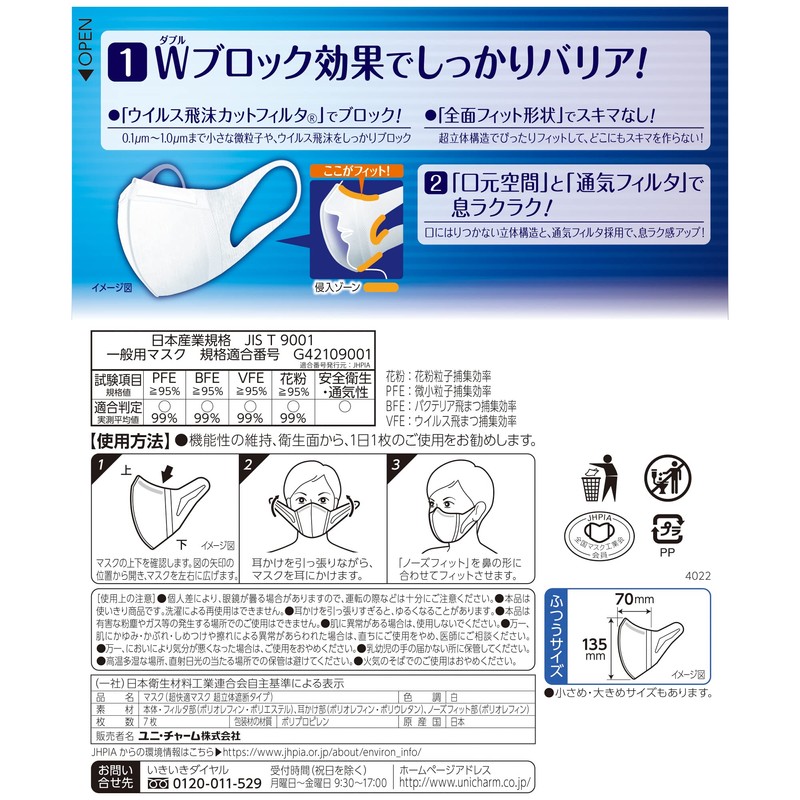 Super Fit Mask for Cold and Allergies (Standard Size, 7-Count)