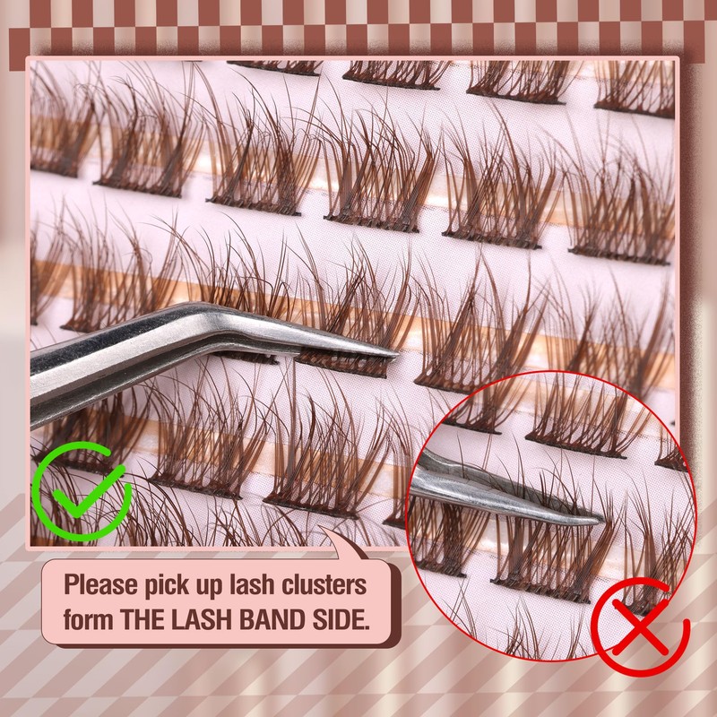 Brown Lash Clusters Natural Lash Extensions Wispy Eyelash Clusters 154