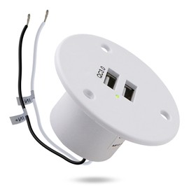 Facon 12V RV USB Outlet Socket Power, Quick Charger Dual RV USB Port with Green Indicator Light, 12Volts USB for RV Trailer Camper Boat Marine Motorhome