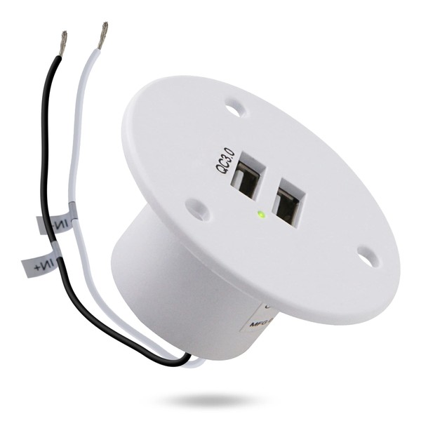 Facon 12V RV USB Outlet Socket Power, Quick Charger Dual