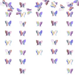 zilue Butterfly Decorations, Butterfly Birthday Decorations for Wedding Baby Shower Birthday Party Decorations Iridescent Pack of 4