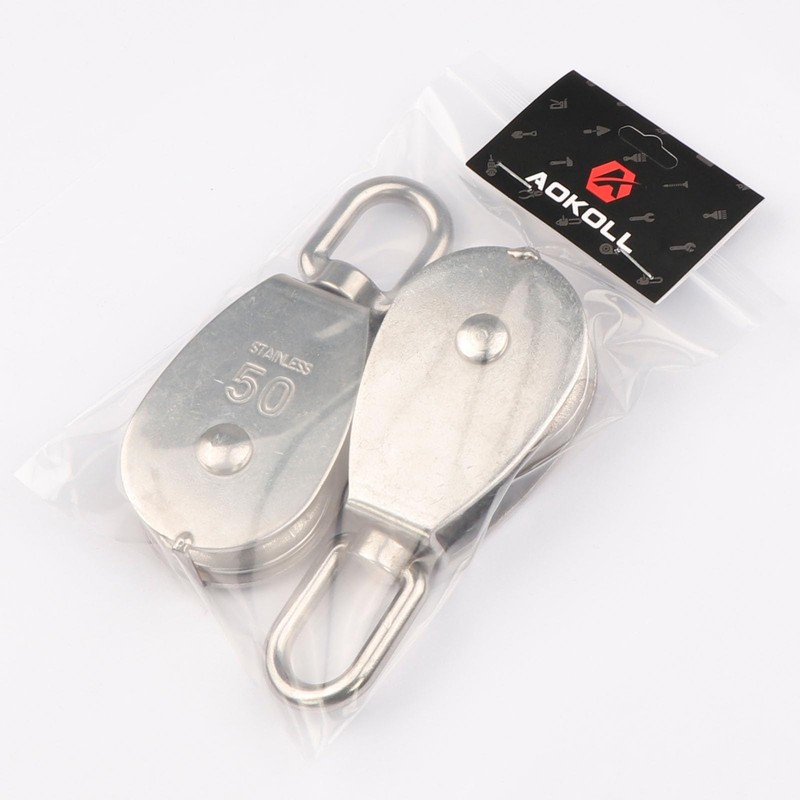 AOKOLL M50 Single Pulley Snatch Block Lifting Crane Heavy Duty