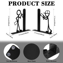 Black Metal Reading Stickman Bookends