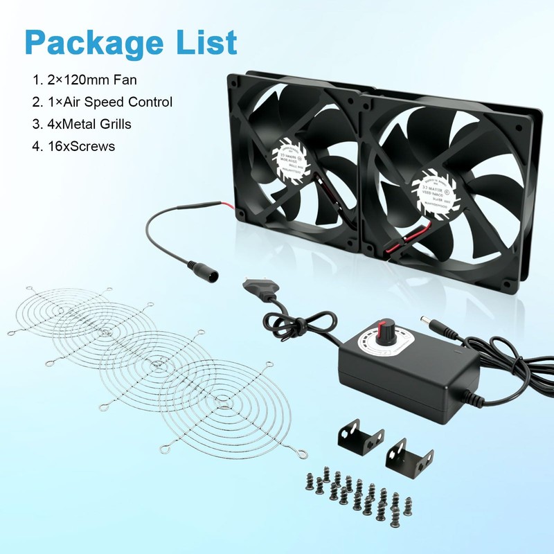 240 mm PC Fan, 12 V Case Fan with Power