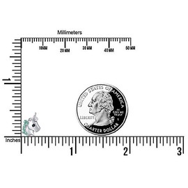 Flyow S925 Sterling Silver Jewelry Unicorn Stud Earrings for Women and Girls (Green)