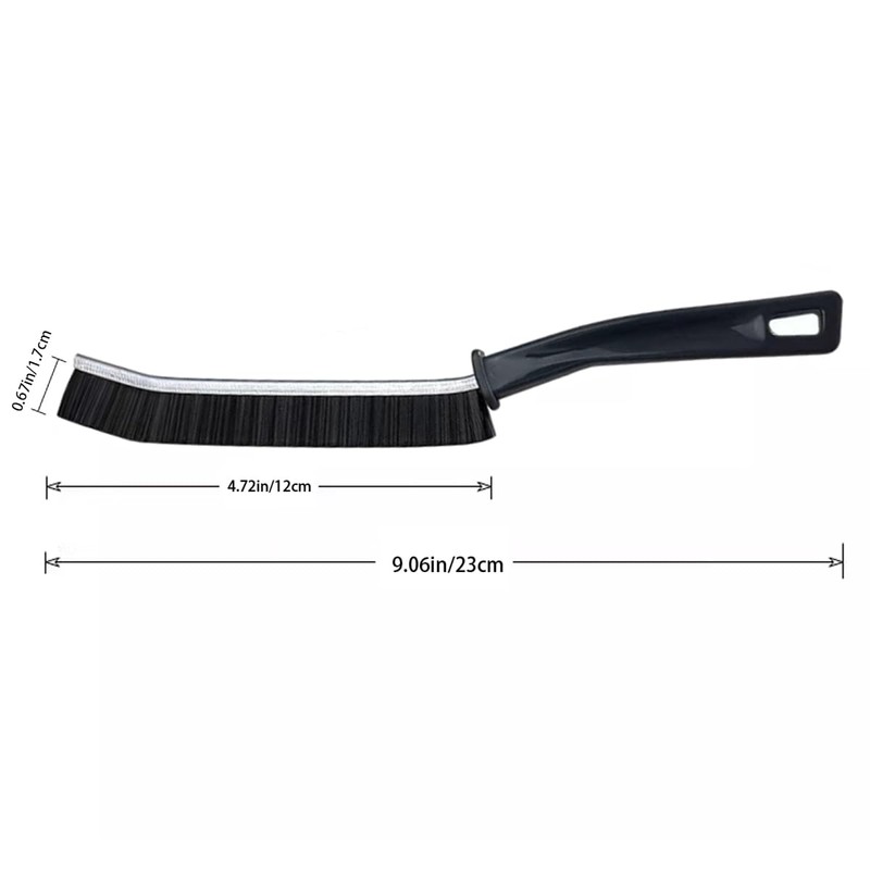 4-Piece Black Multi-Function Crevice Cleaning Brush Household Hard Bristle Narrow