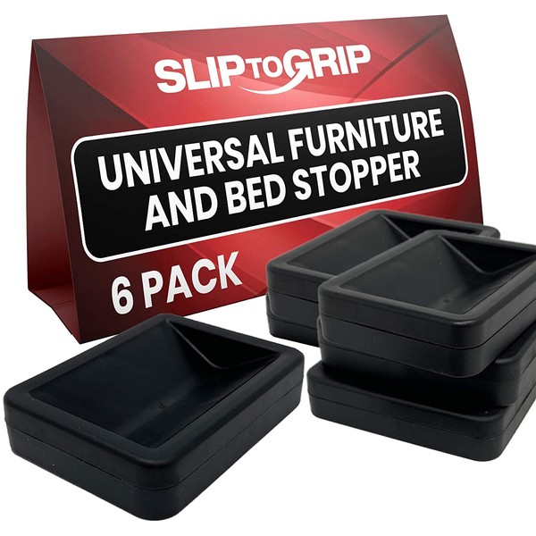 SlipToGrip Bed and Furniture Stopper (6, Black)