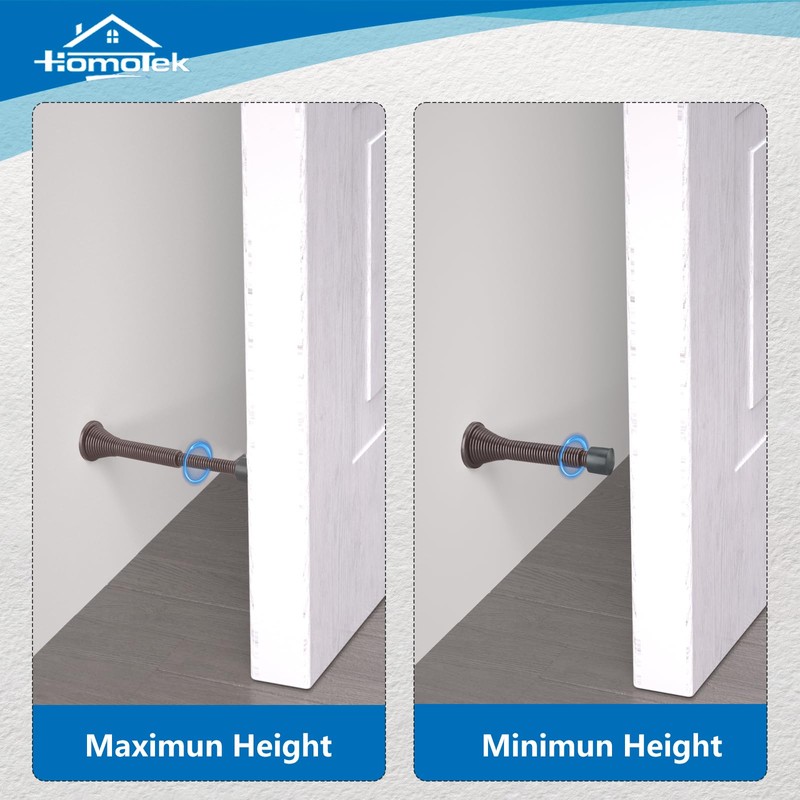 HOMOTEK 10 Pack Telescoping Spring Door Stoppers, Extended from 3-1/8