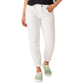 Carve Designs Carson Boyfriend Jeans for Women - Mid-Rise & Relaxed Fit White 4