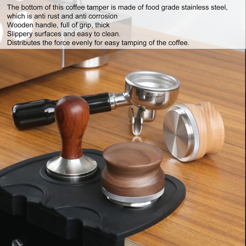 Coffee Powder Press Hammer and Distributor Set Stainless Steel Base