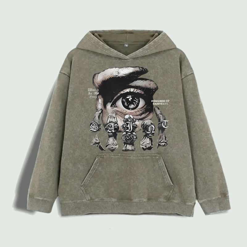 Eye & Rings Graphic Hoodie 100% Cotton US Warehouse 6