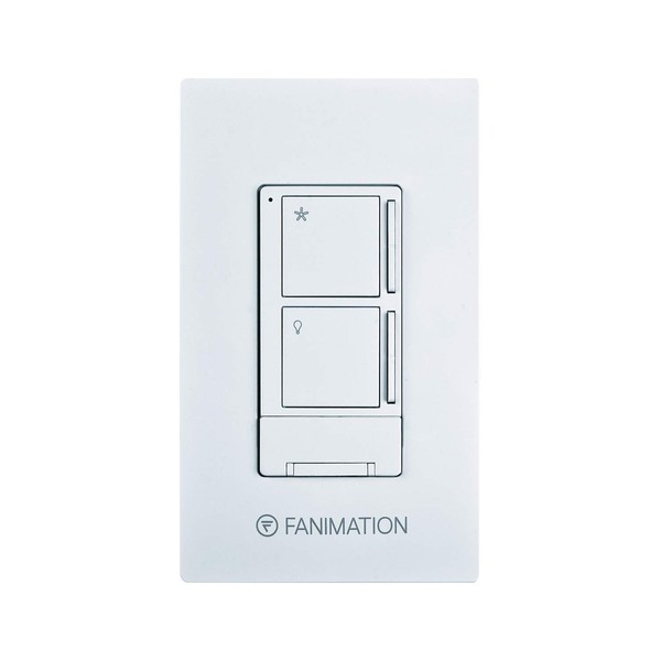 Fanimation WR501WH Ceiling Wall Control with Receiver-3 Fan Speeds and Light, White